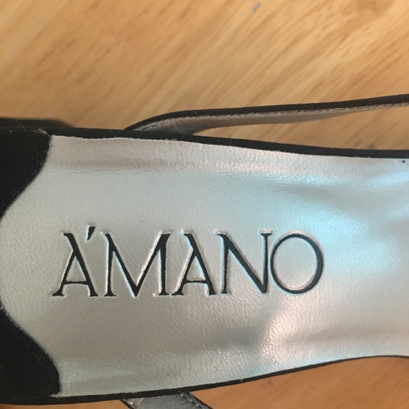 A’mano Open-Toe Multi-Strap Chunky Heel Mules - Picture 8 of 10